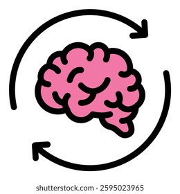 Behavior icon in flat line style representing actions habits and social interactions ideal for psychology education and analysis concepts.