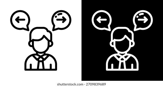 Ícone De Comportamento Da Ilustração De Vetor De Estilo Preto-E-Branco De Linha
