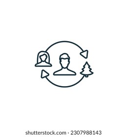 Behavior icon. Monochrome simple sign from core values collection. Behavior icon for logo, templates, web design and infographics.