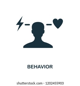 Behavior icon. Monochrome style design from business ethics collection. UX and UI. Pixel perfect behavior icon. For web design, apps, software, printing usage.