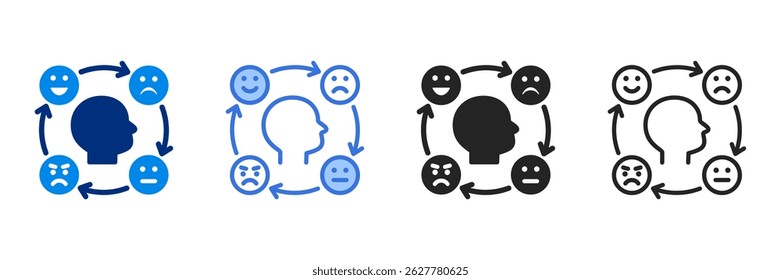 Behavior Icon Set Multiple Style Vector Illustration