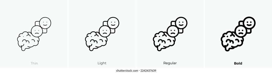 behavior icon. Thin, Light Regular And Bold style design isolated on white background