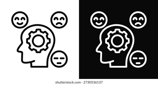 Behavior Icon White And Black Background Style