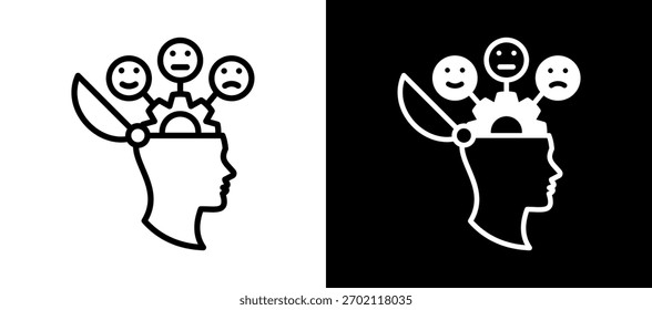 Ícone de comportamento branco Ilustração de vetor preto