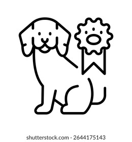 behavioral animal therapy black line icon for digital and print projects.  Minimal clean icons for apps and websites. Modern simple icons for UI UX and branding