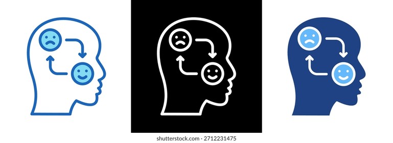 Alteração comportamental Icon triplestyle Vetor Illustration