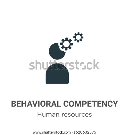 Behavioral competency glyph icon vector on white background. Flat vector behavioral competency icon symbol sign from modern human resources collection for mobile concept and web apps design.