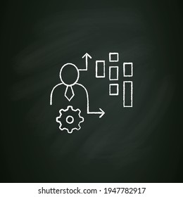 Behavioral date chalk icon.Observation insights into the behavior of consumers on platforms, online games, web and mobile app.Customer data concept Isolated vector illustration on chalkboard