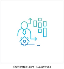 Behavioral date gradient icon.Observation insights into the behavior of consumers on platforms,online games, web and mobile app.Isolated vector illustration.Suitable to banners, apps,presentation
