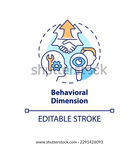 Behavioral dimension concept icon. Psychomotor skills. Global citizen actions abstract idea thin line illustration. Isolated outline drawing. Editable stroke. Arial, Myriad Pro-Bold fonts used