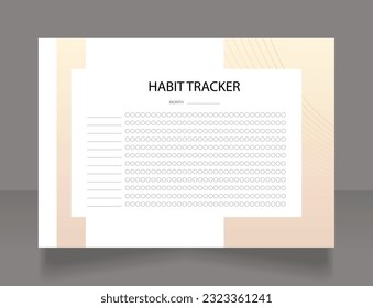 Behavioral habit tracker worksheet design template. Printable goal setting sheet. Editable time management sample. Scheduling page for organizing personal tasks. Montserrat font used