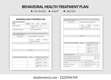 Behavioral health counseling Treatment Plan, Printable, Editable, Fillable Good Notes Template for Therapists, Mental Health Assessment, Therapist Tool, logbook, notebook, kdp planner or journal