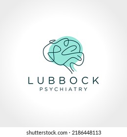 Diseño del logotipo de salud del comportamiento. Diseño de vectores de ciencia cerebral