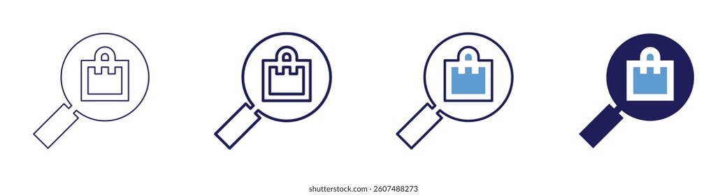 Behavioral targeting​ icon in 4 different styles. Thin Line, Line, Bold Line, Duotone. Duotone style. Editable stroke.