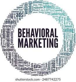 Behavioral Marketing word cloud conceptual design isolated on white background.