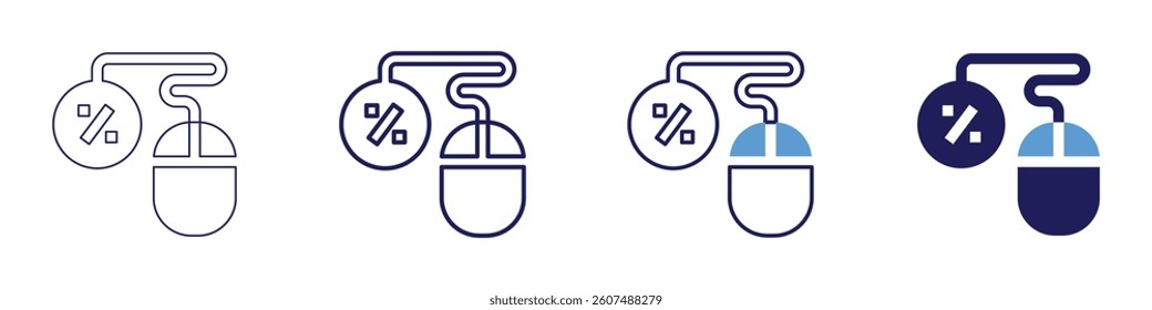 Behavioral retargeting icon in 4 different styles. Thin Line, Line, Bold Line, Duotone. Duotone style. Editable stroke.