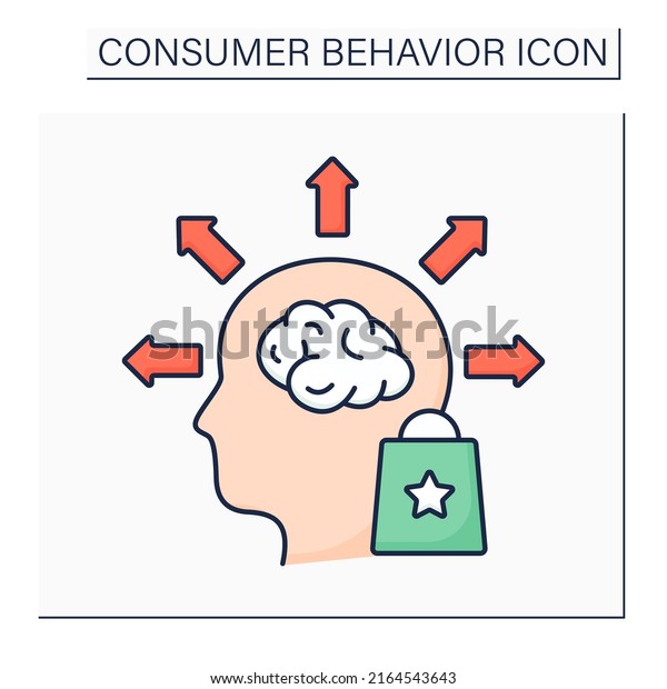 Behavioral\
segmentation color icon. Sorting and grouping process. Dividing\
potential consumers based on needs, characteristics.Consumer\
behavior concept. Isolated vector\
illustration