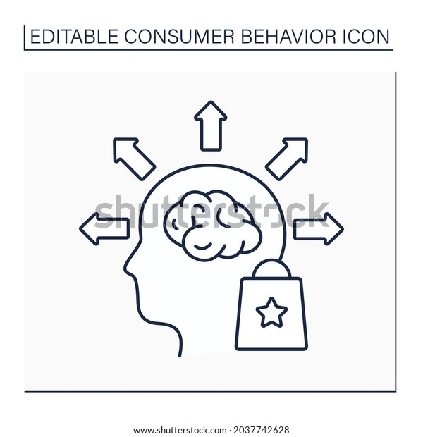 Behavioral segmentation line icon. Sorting and\
grouping process. Dividing potential consumers based on needs,\
characteristics.Consumer behavior concept. Isolated vector\
illustration. Editable\
stroke