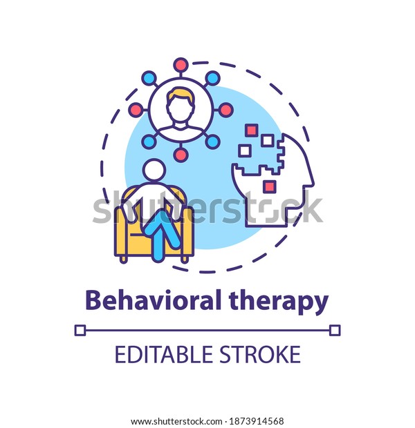 Behavioral therapy concept icon. Mental health\
disorders treatment idea thin line illustration. Self-destructive,\
unhealthy behavior change. Vector isolated outline RGB color\
drawing. Editable\
stroke