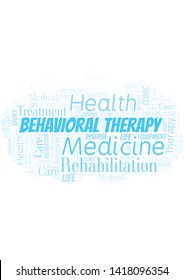 Behavioral Therapy word cloud. Wordcloud made with text only.