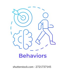 Behaviors blue gradient concept icon. Personal development, goal achievement. Self improvement. Round shape line illustration. Abstract idea. Graphic design. Easy to use in blog post, booklet