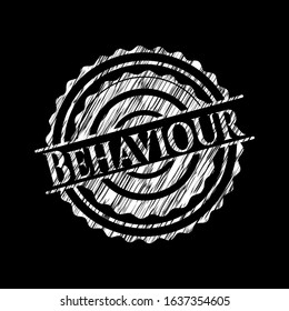 Behaviour chalkboard emblem written on a blackboard. Vector Illustration. Detailed.