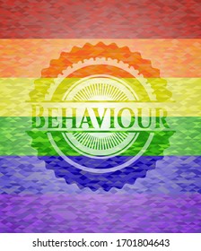 Behaviour lgbt colors emblem. Vector Illustration. Mosaic.
