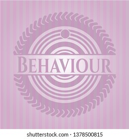 Behaviour pink emblem. Retro