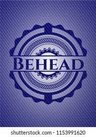Behead badge with denim texture