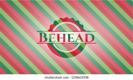 Behead christmas emblem background.