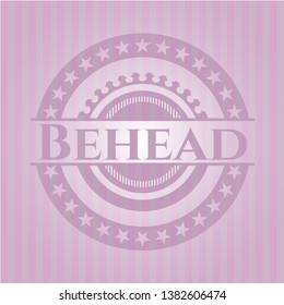 Behead pink emblem. Retro. Vector Illustration. Detailed.