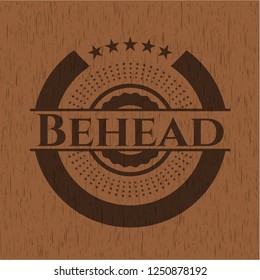 Behead vintage wooden emblem