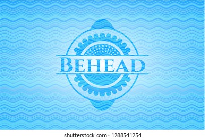 Behead water wave representation style badge.