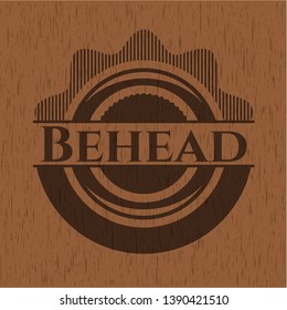 Behead wood emblem. Vintage. Vector Illustration.