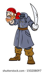 Beheaded Captain Pirate - Vector Cartoon Illustration