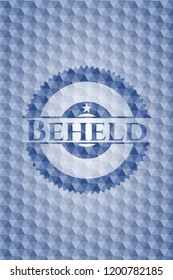 Beheld blue hexagon emblem.