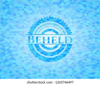 Beheld sky blue mosaic emblem