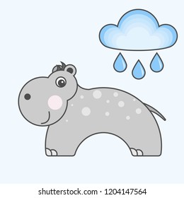 Behemoth cartoon style, vector art for kids