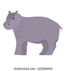 Behemoth or hippopotamus from africa. Wild hippo drawing. Mammal creature in wildlife. Isolated flat vector illustration