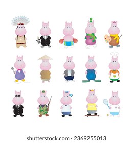 Behemoths. Color vector graphics, eps