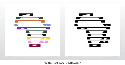 Behind Bars Prison Stripe Lines Map Of Africa