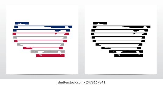 Behind Bars Prison Stripe Lines Map Of USA