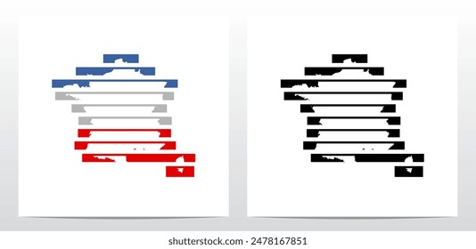 Behind Bars Prison Stripe Lines Map Of France