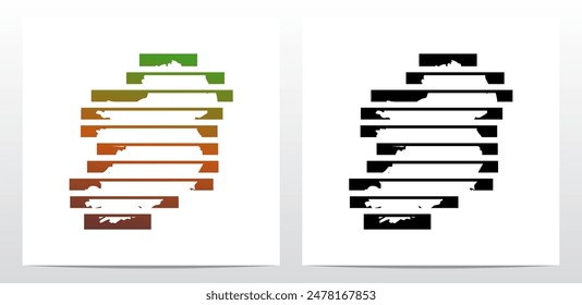 Behind Bars Prison Stripe Lines Map Of Ireland