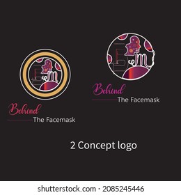  Behind The Facemask and man design logo design.