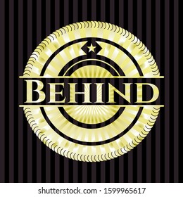 Behind gold shiny badge. Vector Illustration. Detailed.