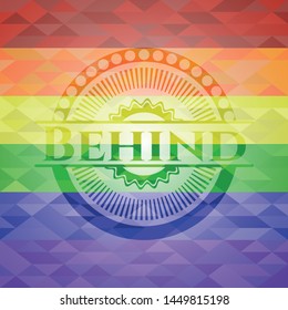 Behind lgbt colors emblem. Vector Illustration. Mosaic.