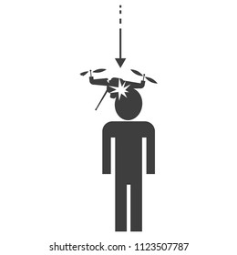 behind the man follows the drone vector art