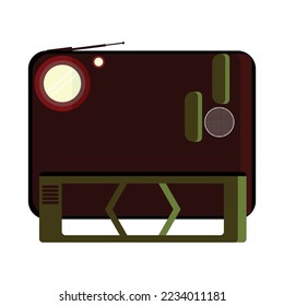 Behind an obsolete Radio that is rarely used in Modern times
