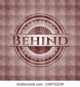 Behind red emblem or badge with geometric pattern background. Seamless.